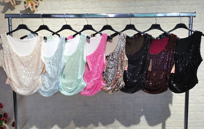 Canotta paillettes